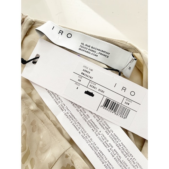 nwt IRO Arty Neutral Leopard Print Ecru Midi Dress - Picture 6 of 11